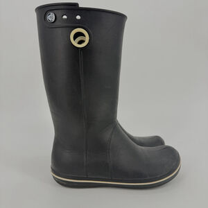 Crocs Crocband Jaunt Georgie Black Rain Boots Women Size 8